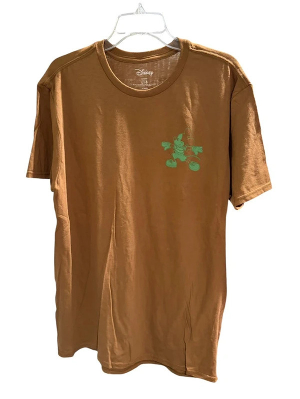 Disney Mickey & Friends Nature Heals Camping Graphic T-Shirt Brown Green Size L